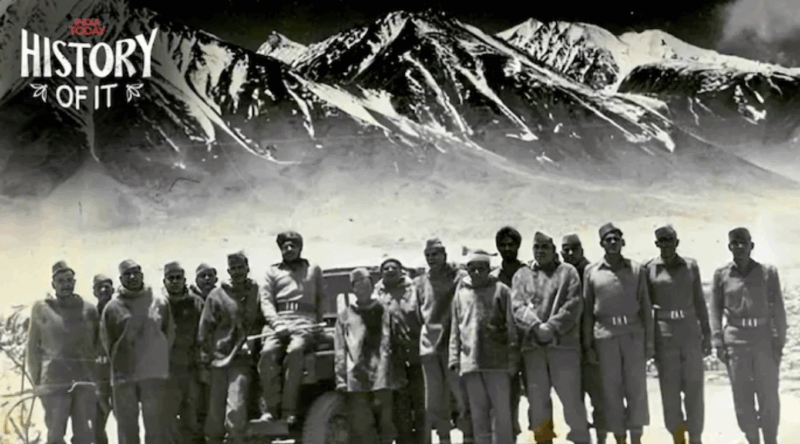Soldiers of the 13 Kumaon, pictured with Lt Col HS Dhingra, the commanding officer, days before the 1962 India-China War. (Image: 13 Kumaon)