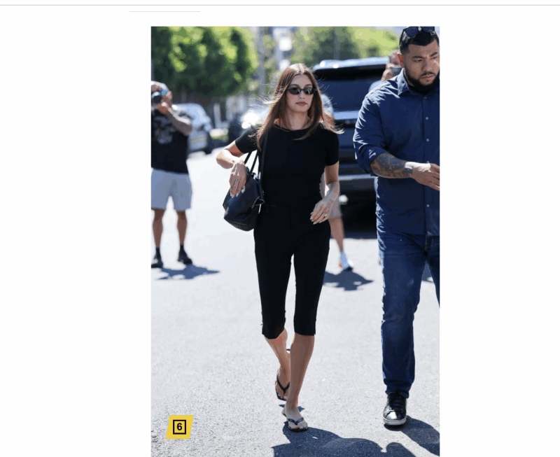 Hailey Bieber is obsessed with capris, and even stepped out in a look nearly identical to Censori’s on the same day.The Daily Stardust / BACKGRID