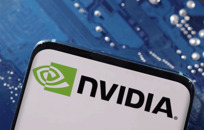 A smartphone with a displayed NVIDIA logo is placed on a computer motherboard in this illustration taken March 6, 2023. REUTERS/Dado Ruvic/Illustration/File Photo Purchase Licensing Rights