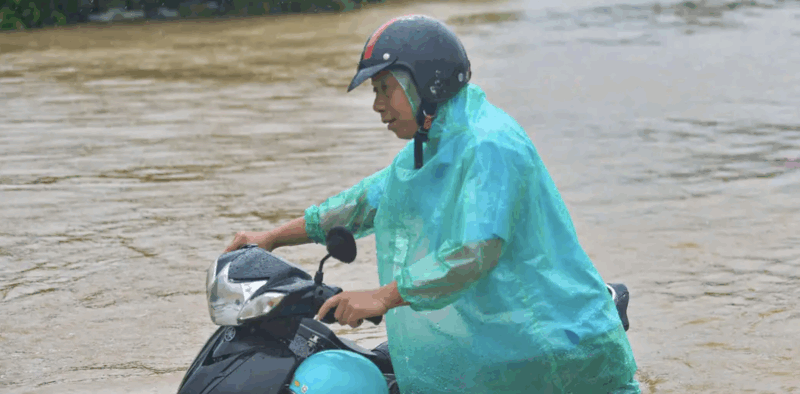Videos and images on social media show people struggling through waist-deep water in HanoiImage: Minh Tri/AFP/Getty Images